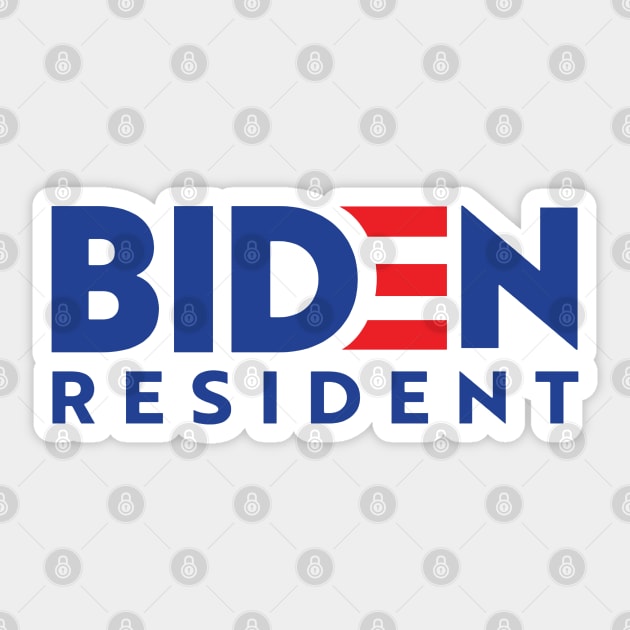 Resident Biden Donald Trump Sticker by GreenGuyTeesStore